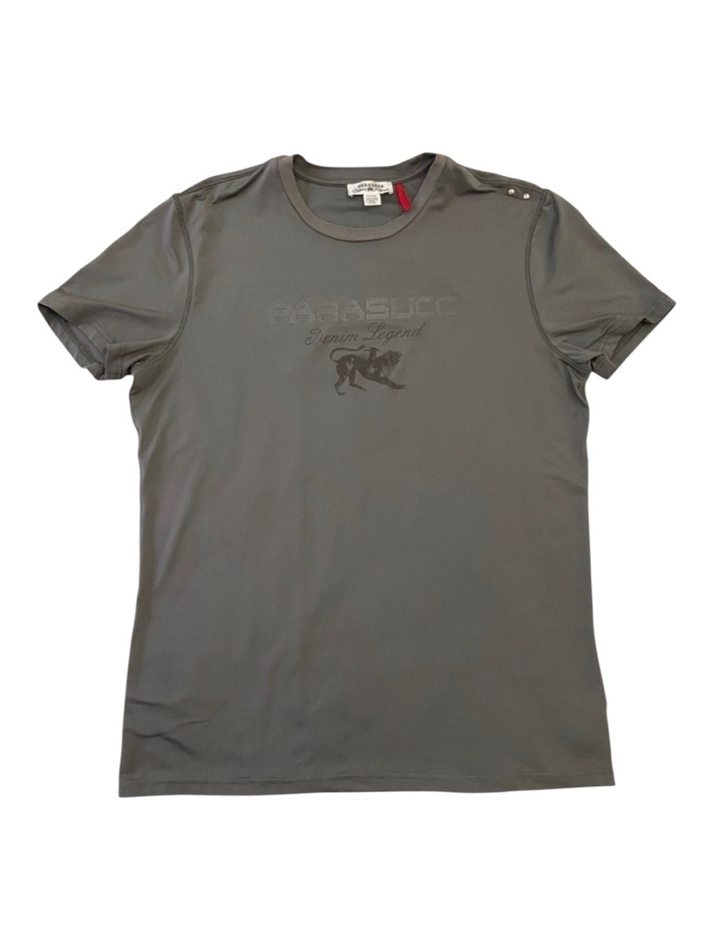 Parasuco t-shirt grey short sleeves scoop neck soft  silky jersey size XL unisex